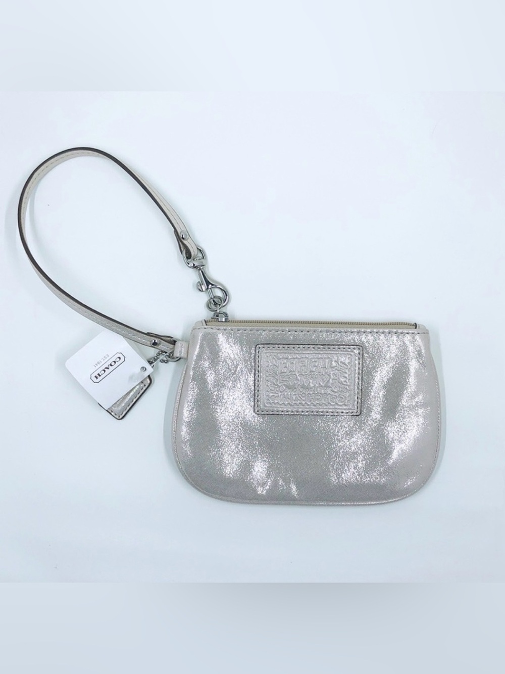 Y2k NWT Coach Poppy Metallic Champagne Wristlet Pouch - Picture 3 of 11